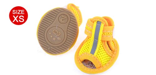 犬用シューズ イエロー XSサイズ Amazon | uxcell 犬のサンダルシューズ イエロー メッシュ XSサイズ 2